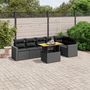 Voir la diapositive 1 : VIDAXL Salon de jardin 7 pcs avec coussins noir resine tressee