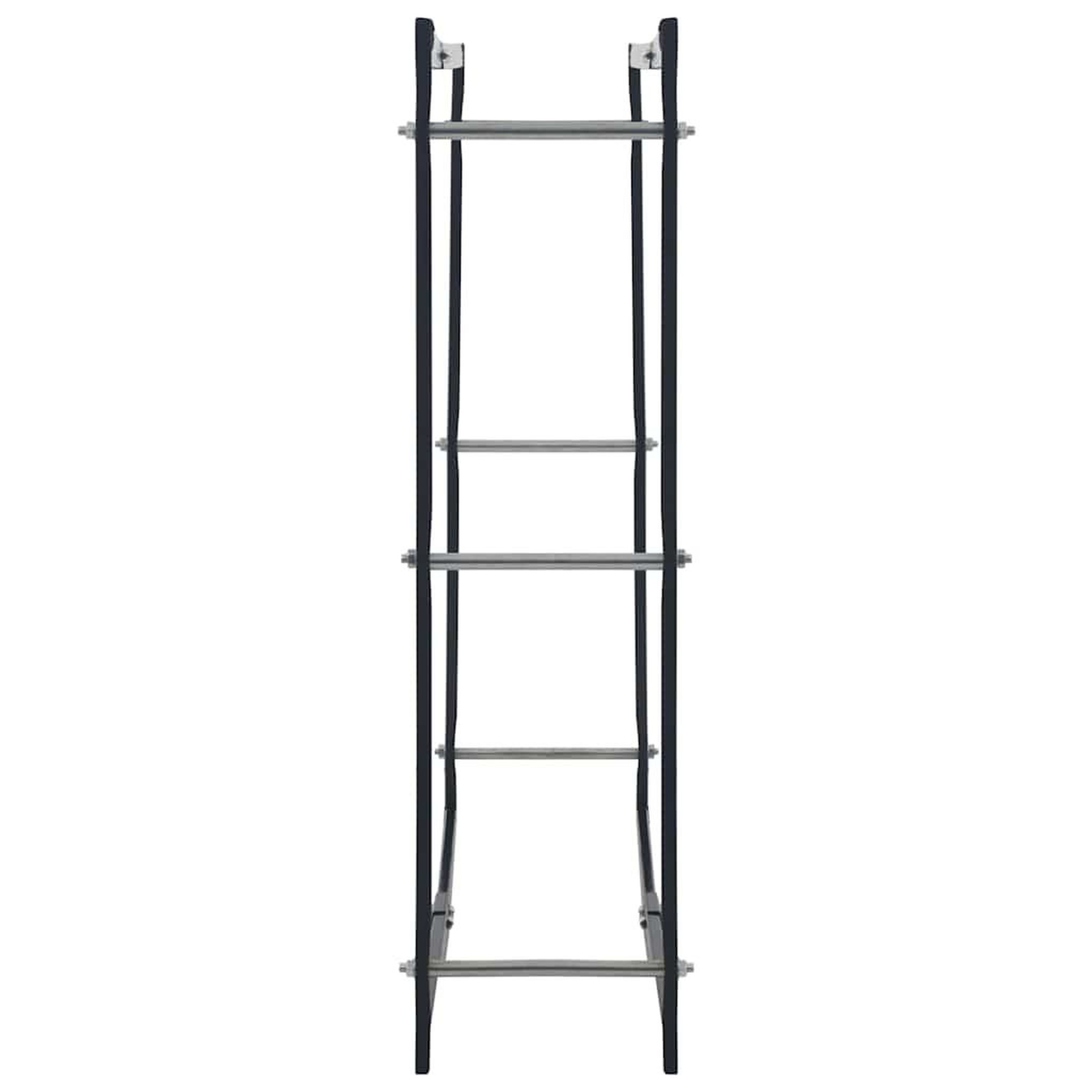 Voir la diapositive 4 : VIDAXL Portant de bois de chauffage noir 100x25x100 cm acier