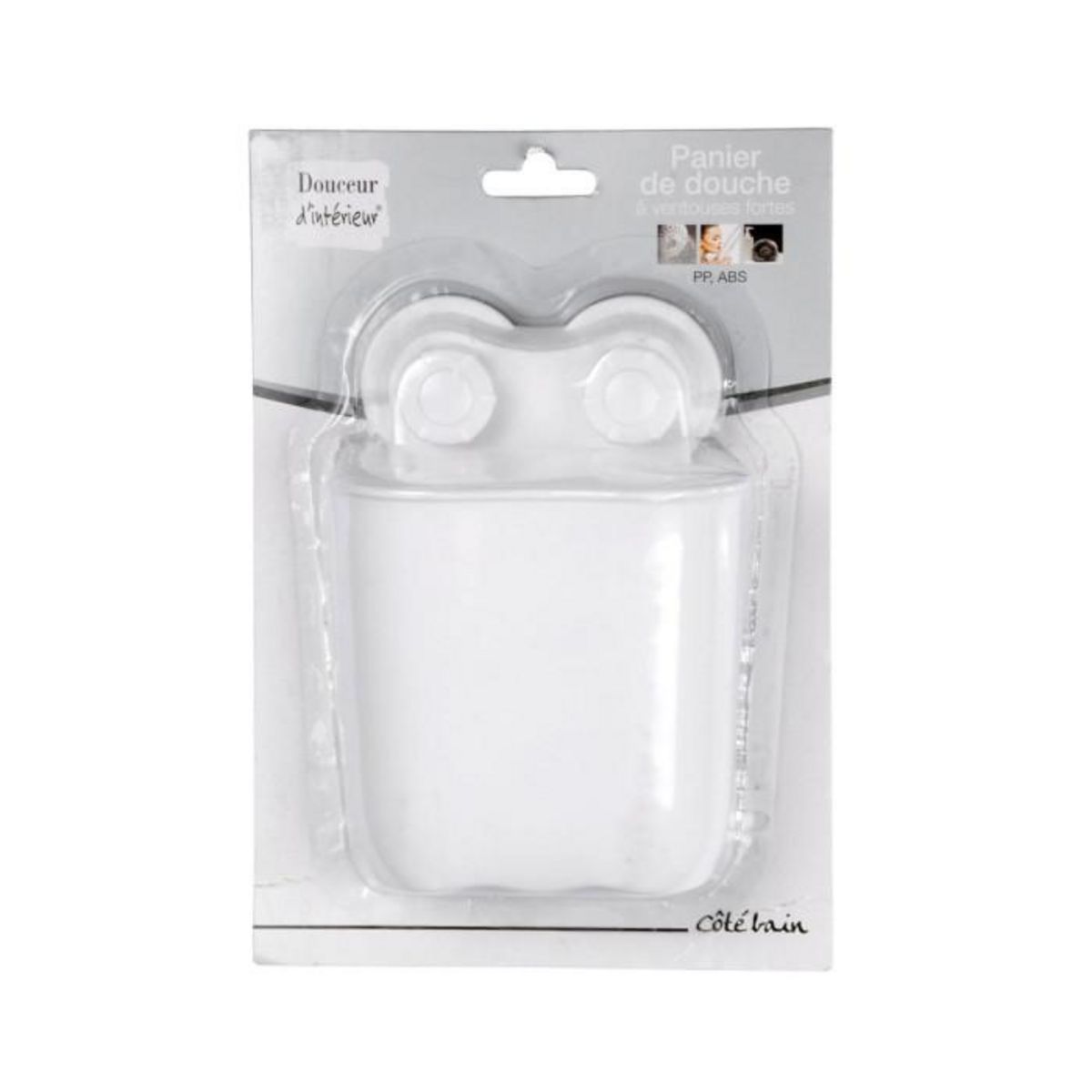 Paris Prix Panier de Douche Design  Ventouse  15cm Blanc