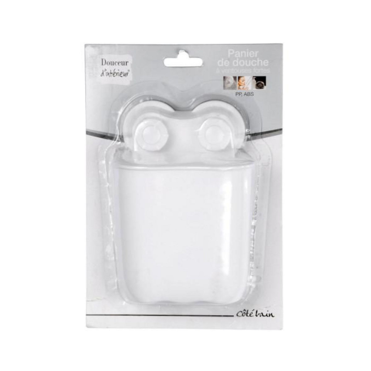 Paris Prix Panier de Douche Design  Ventouse  15cm Blanc