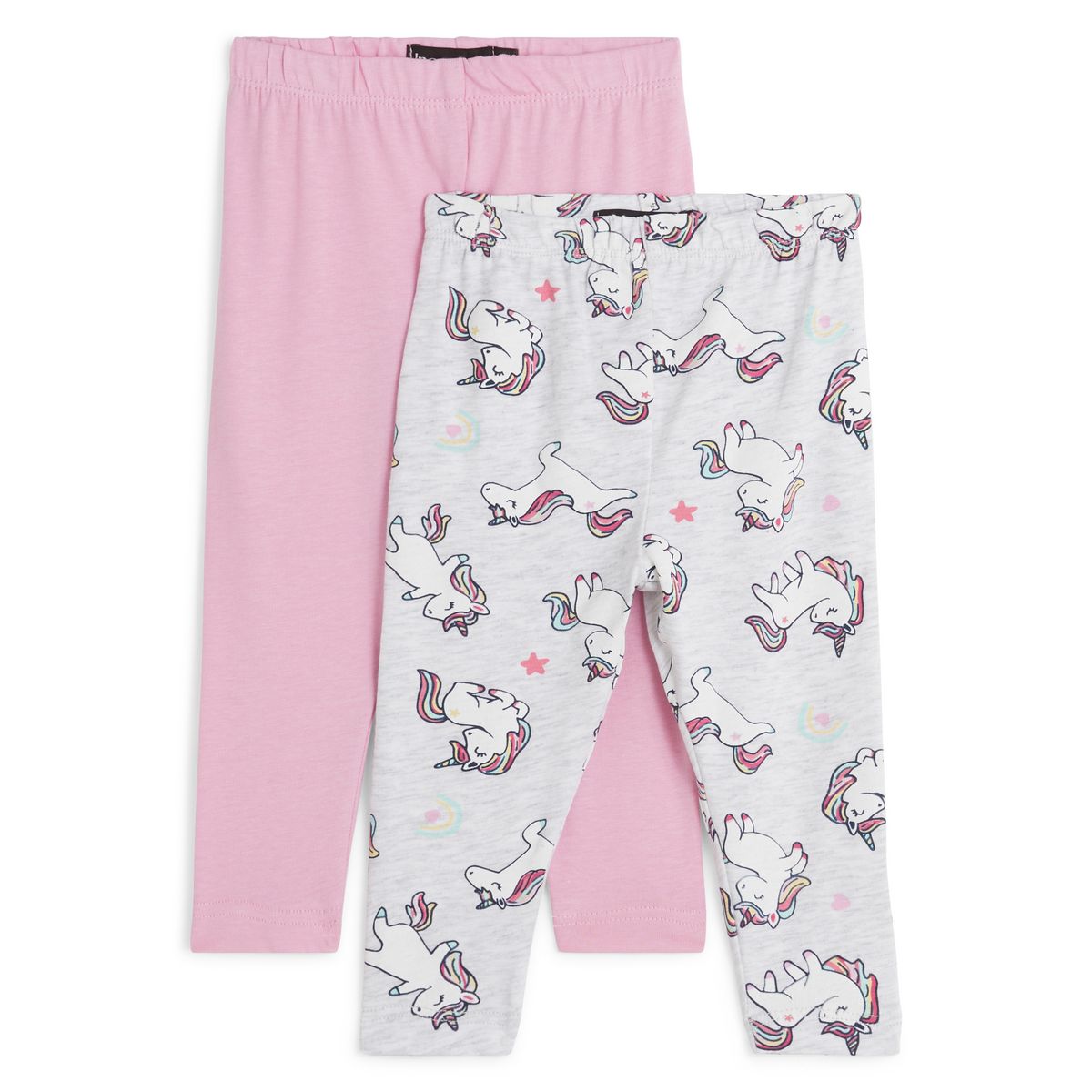 INEXTENSO Lot de 2 leggings c&oelig;urs bébé fille