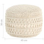 Voir la diapositive 6 : VIDAXL Pouf fait a la main en macrame 45x30 cm Coton