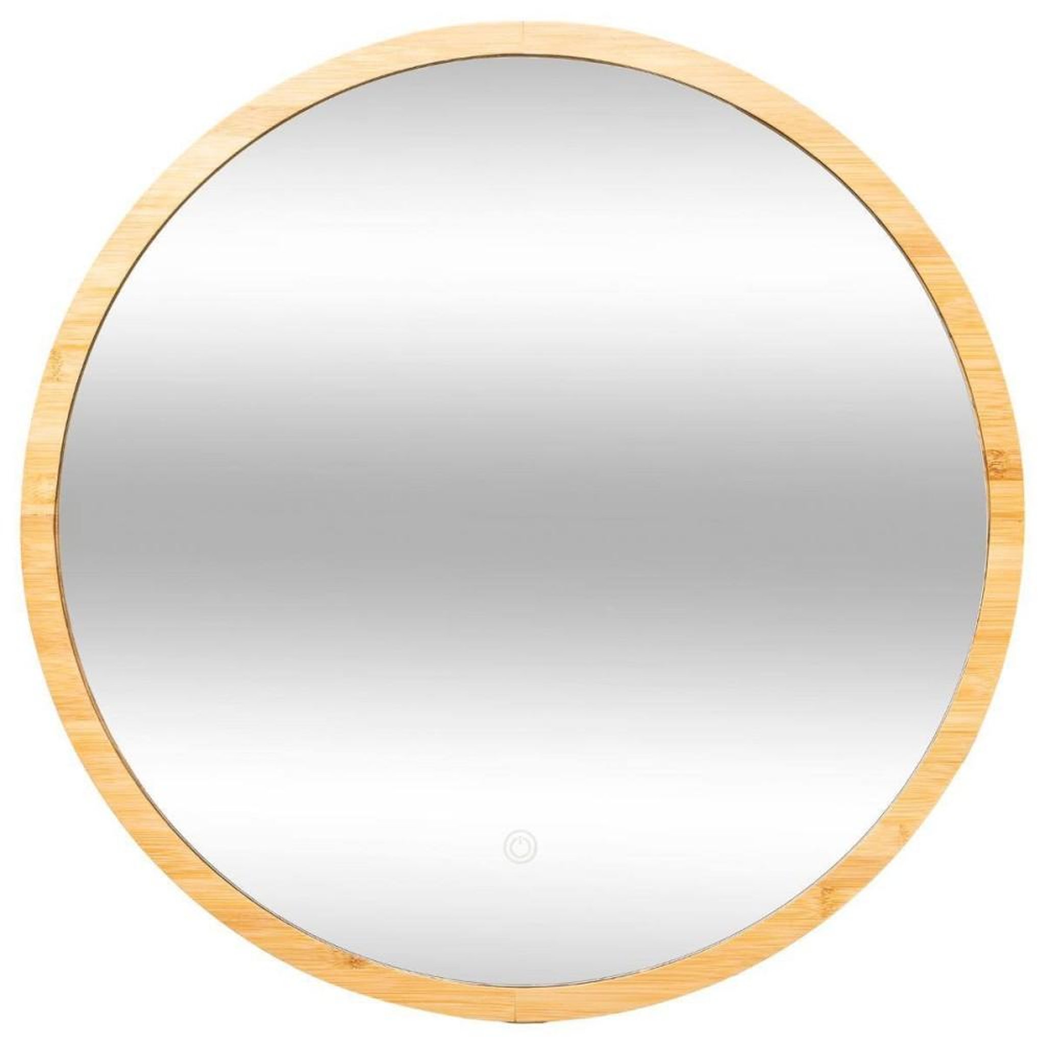 Voir la diapositive 2 : ATMOSPHERA Miroir rond mural LED bambou 57 cm