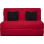 Voir la diapositive 1 : DUNLOPILLO Banquette BZ DUNLOPILLO - Tissu Rouge - 140x190cm - 2 coussins noir