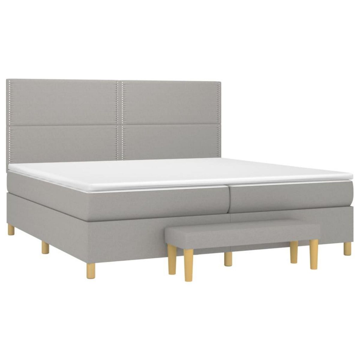 VIDAXL Sommier a lattes de lit avec matelas Gris clair 200x200cm Tissu