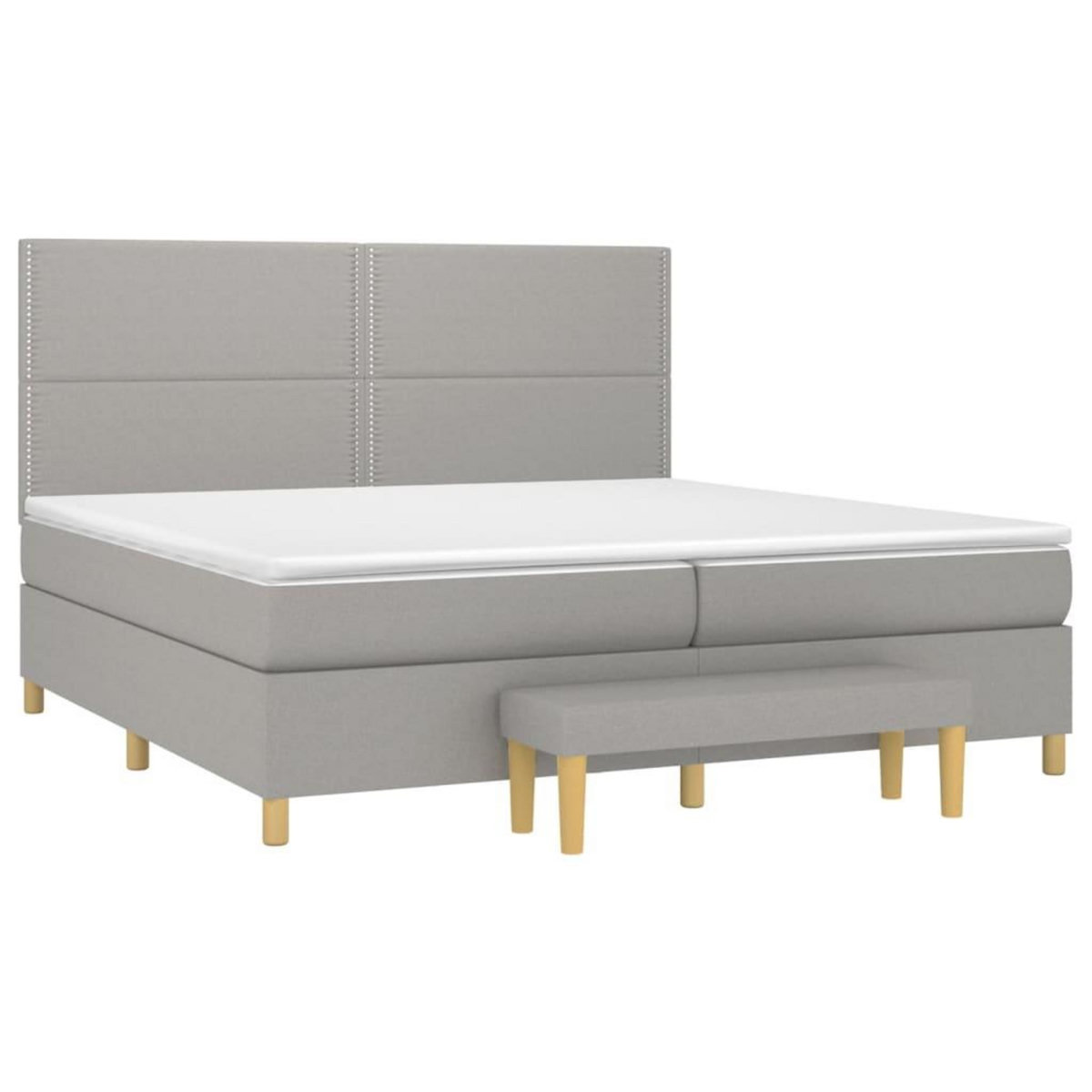VIDAXL Sommier a lattes de lit avec matelas Gris clair 200x200cm Tissu