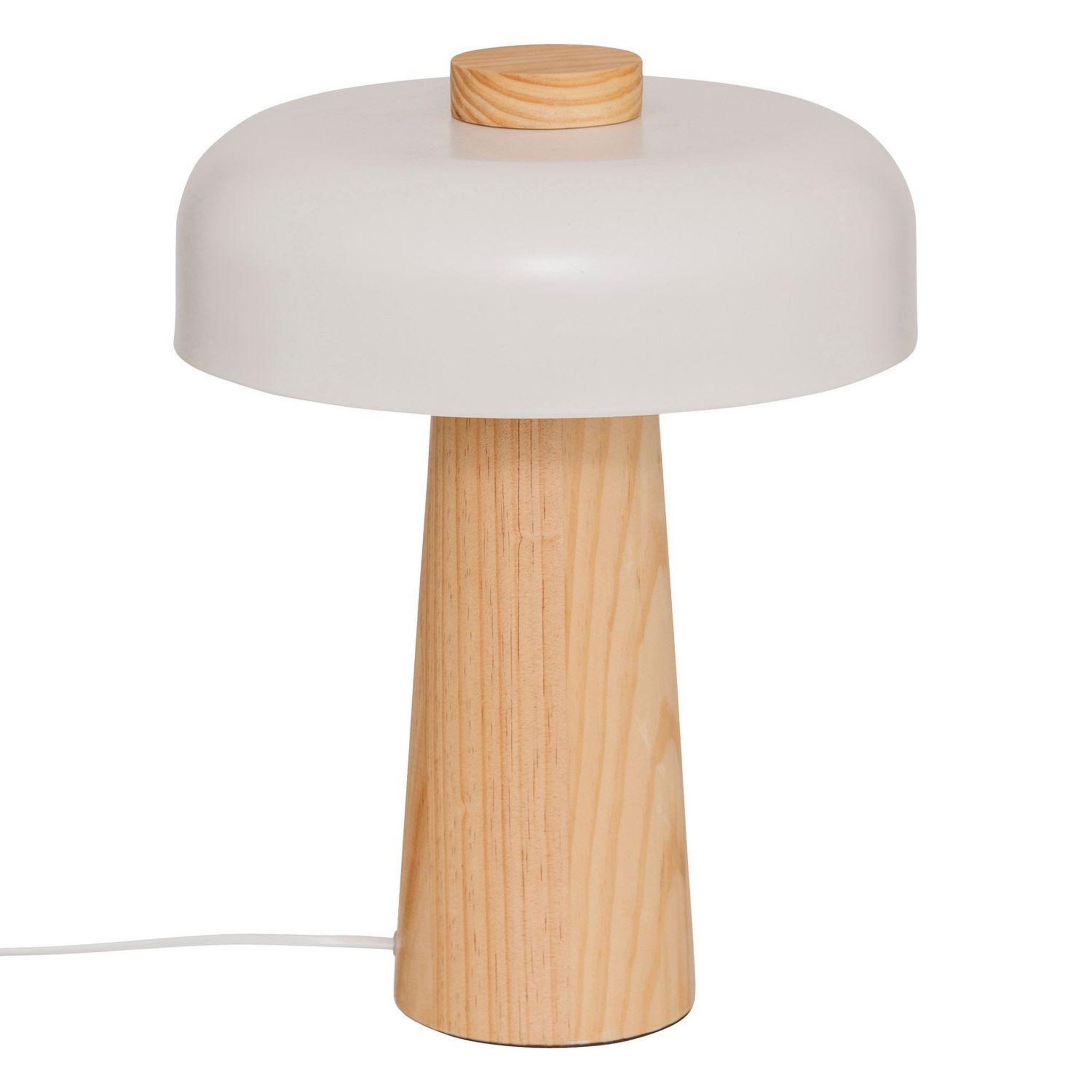 ATMOSPHERA Lampe champignon en bois et acier pola - beige