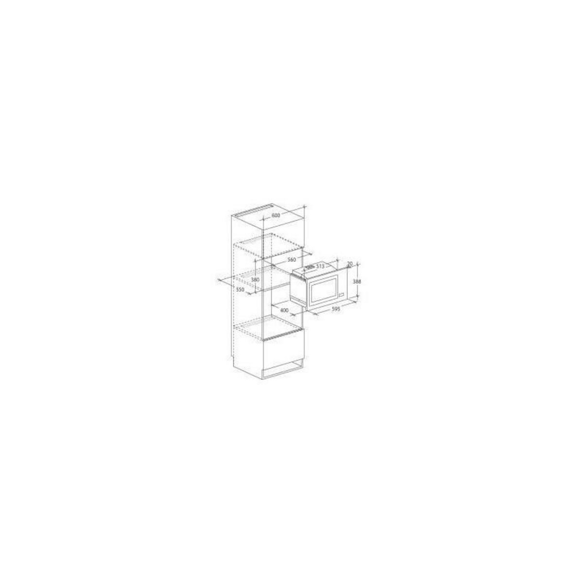 Rosieres Micro-ondes encastrable ROSIERES RMGV25RB - 25L - 900W - 6 niveaux de puissance - Blanc