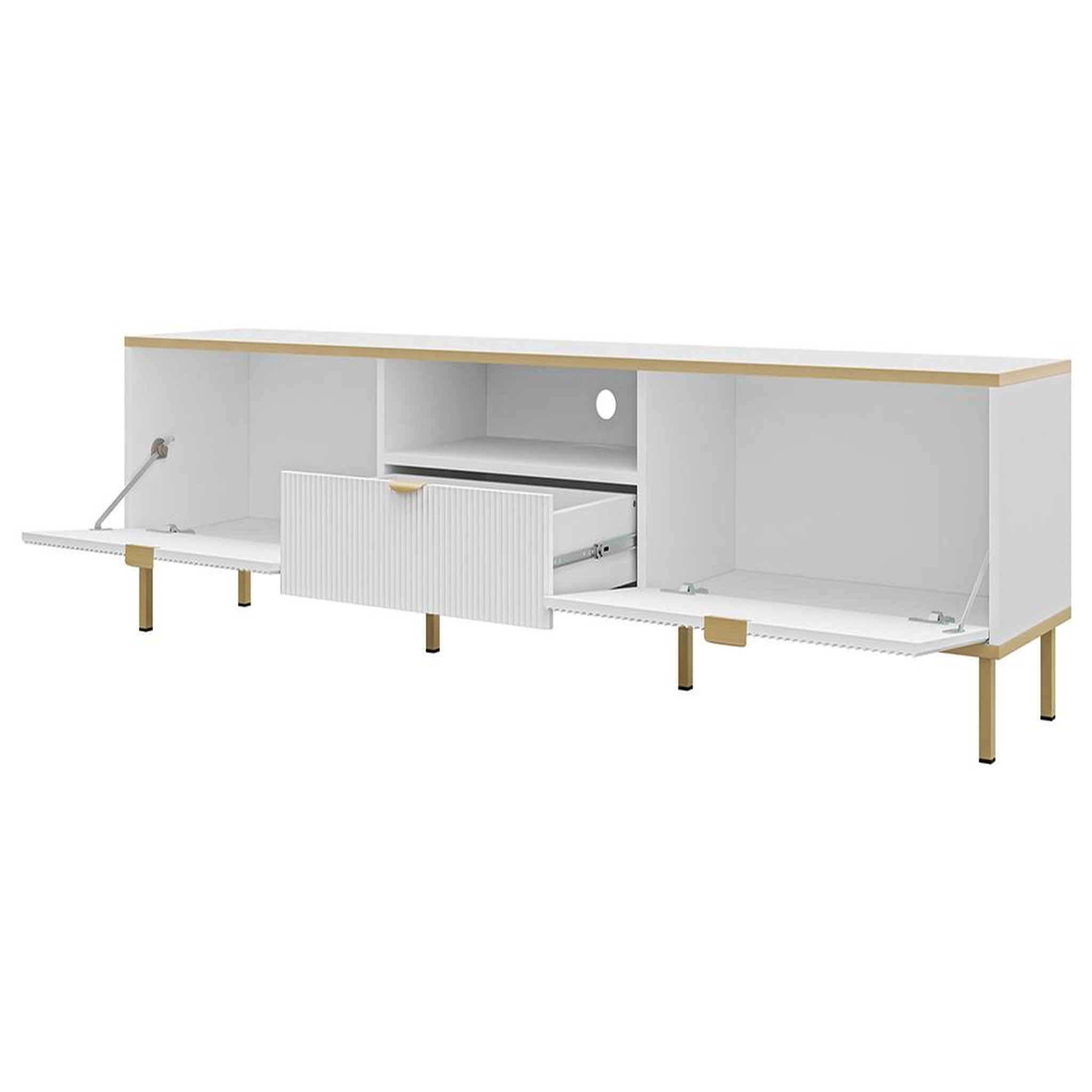 Voir la diapositive 3 : BEST MOBILIER Hope - meuble tv 181 cm - 2 portes et 1 tiroir