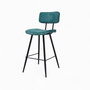 Voir la diapositive 3 : MAISON PAVANE Pack 4 chaises pour îlot central bleues et jaunes 66 cm-Texas