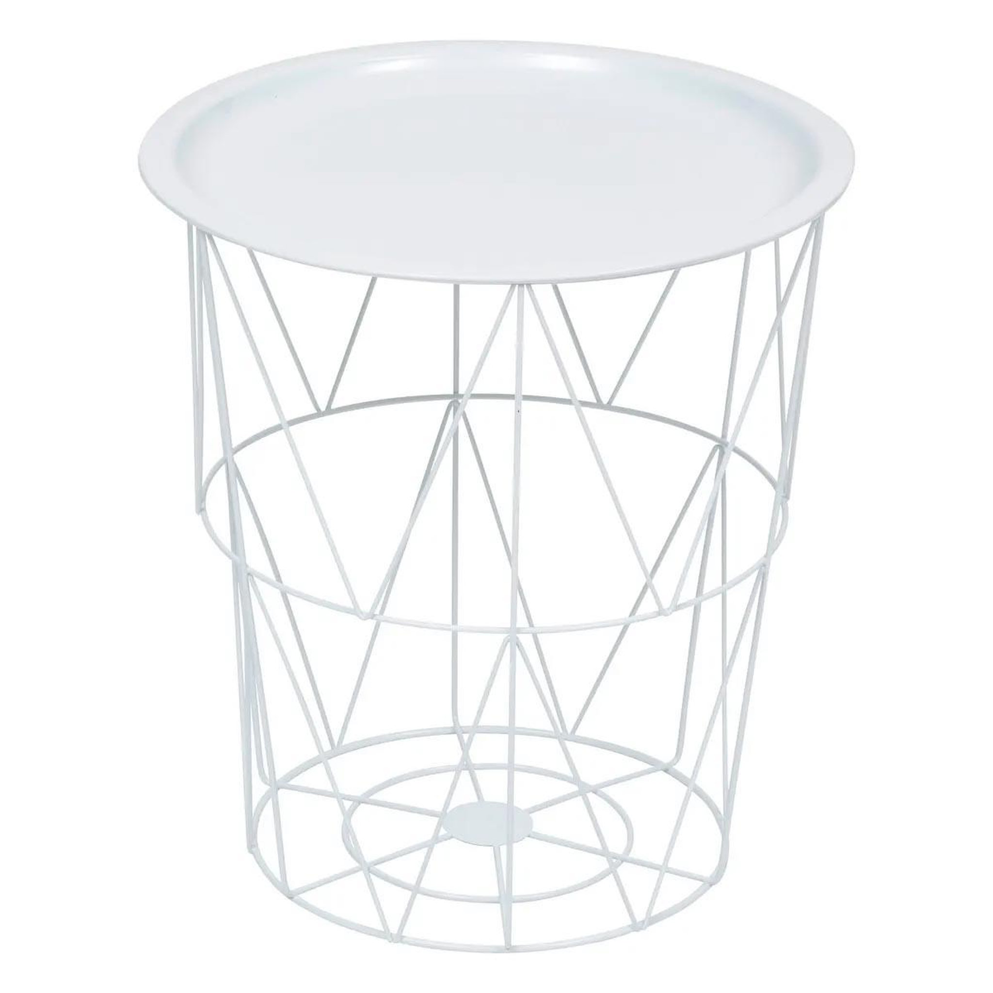 ATMOSPHERA Table d'appoint en métal  kumi  40cm blanc