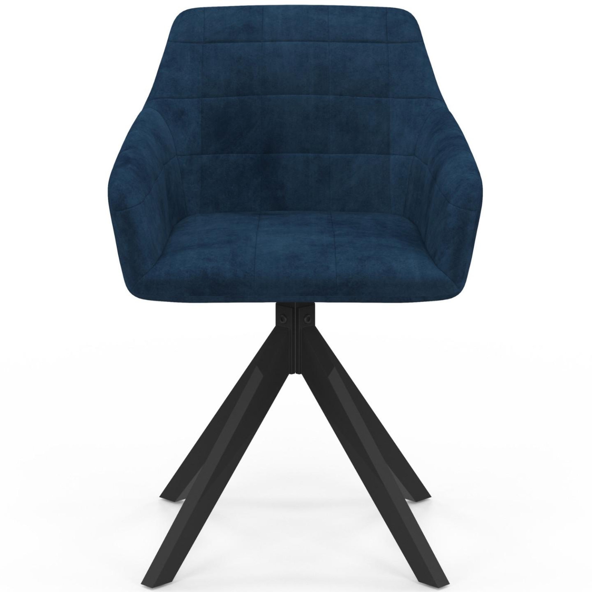 Voir la diapositive 3 : ID MARKET Lot de 2 chaises pivotantes 360° de salle à manger, fauteuils de table mady en velours bleu