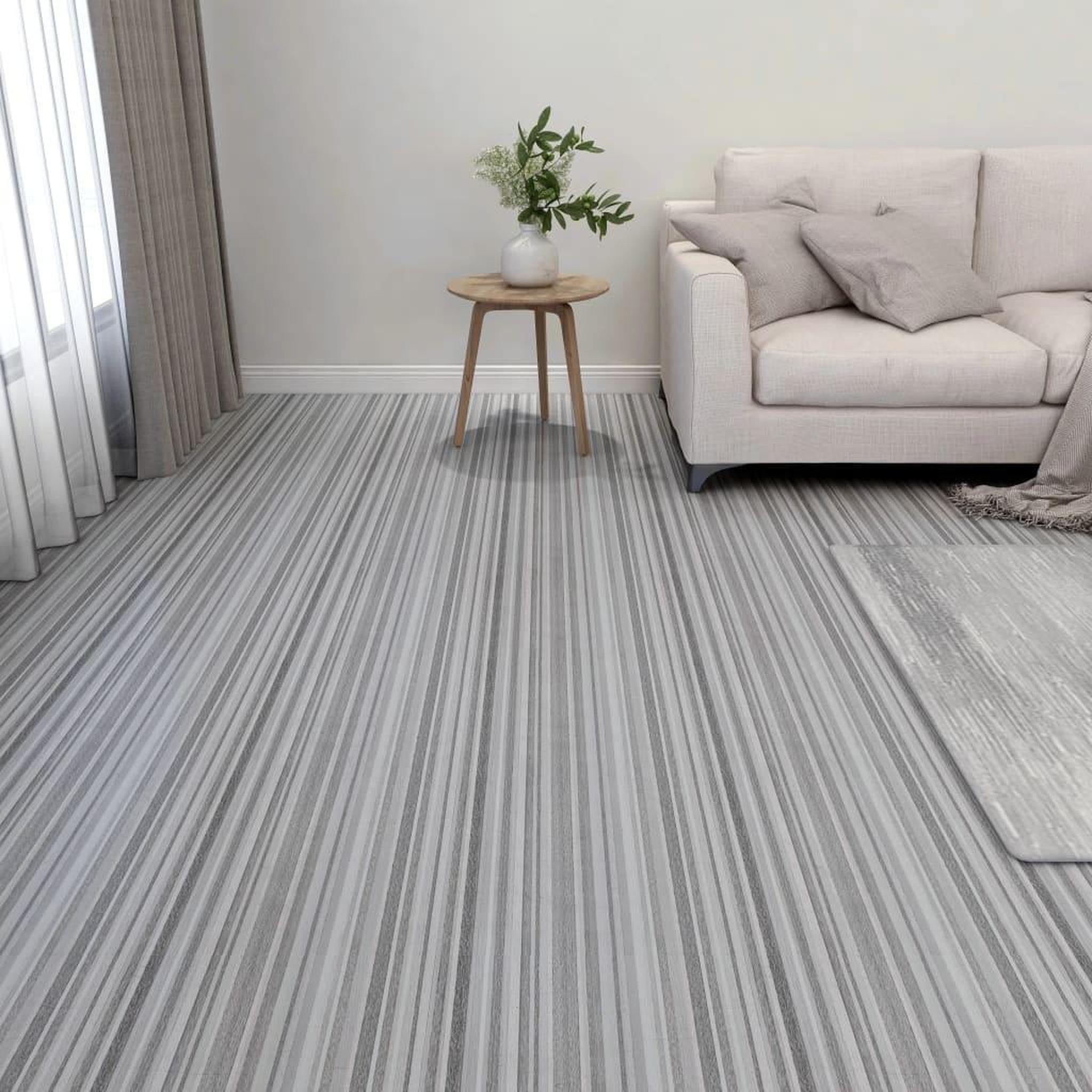 Voir la diapositive 1 : VIDAXL Dalles de plancher autoadhesives 55 pcs PVC 5,11 m^2 gris clair