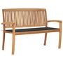 Voir la diapositive 1 : VIDAXL Banc de jardin empilable et coussin 128,5cm Bois de teck massif