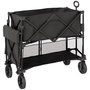 Voir la diapositive 1 : OUTSUNNY Chariot de jardin pliable multi-rangement max. 200 Kg - poignée teslescopique - roues tout terrain noir