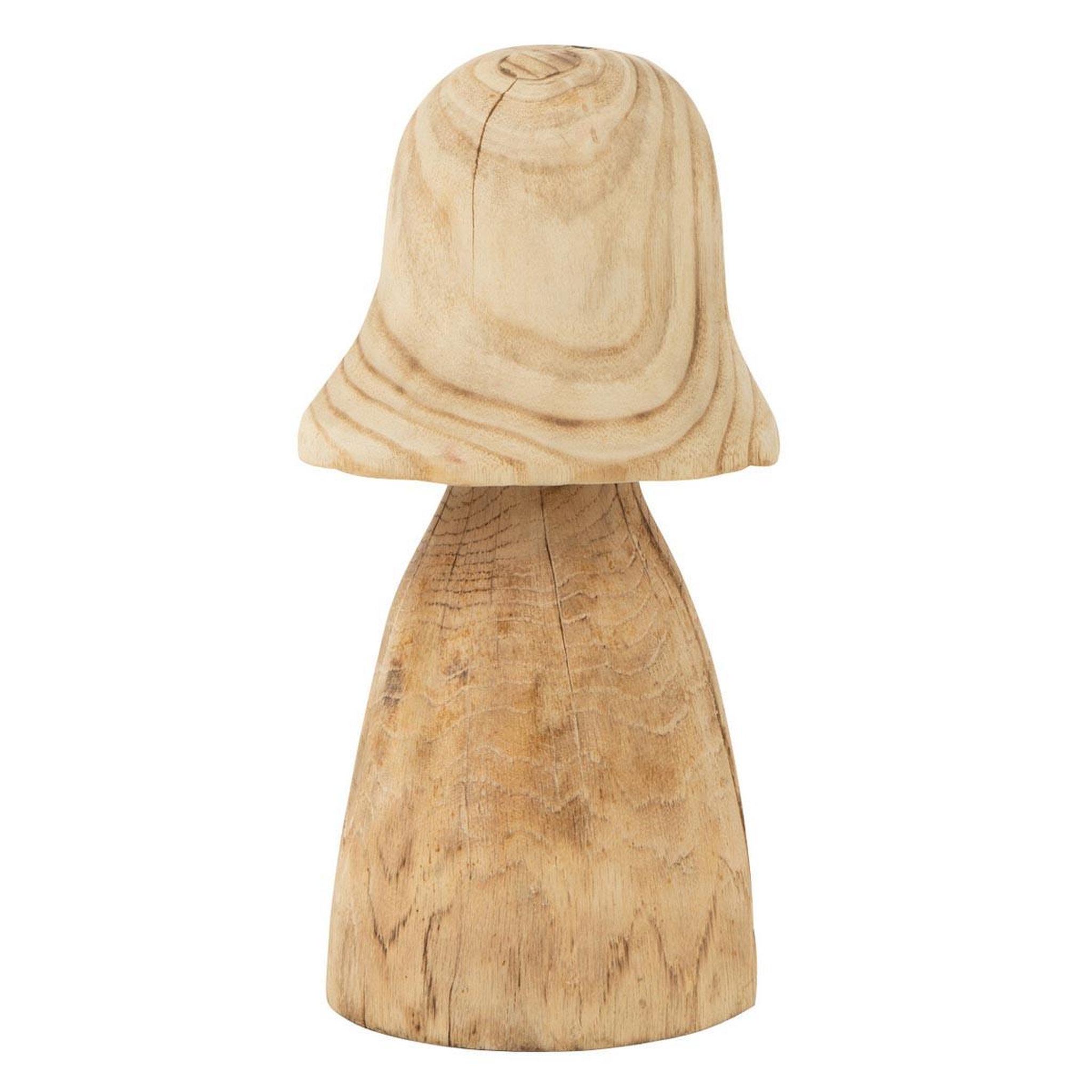 J-LINE Champignon Déco en Bois  Cloche  32cm Naturel