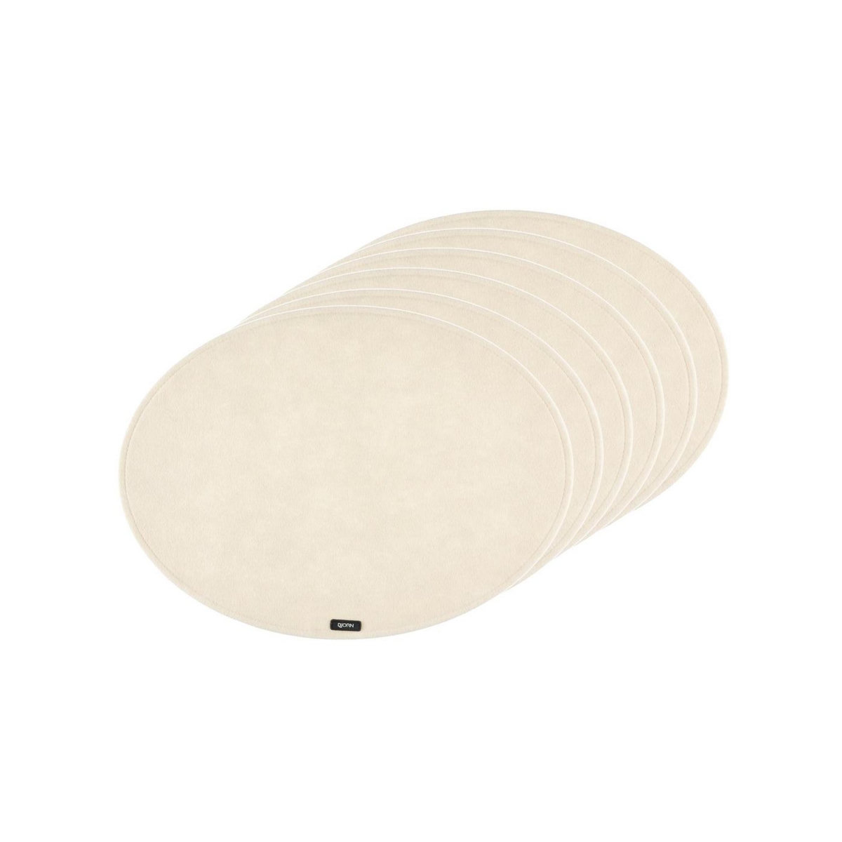 BJORN Set de table ovale - 6 pièces - Feutre recyclé beige