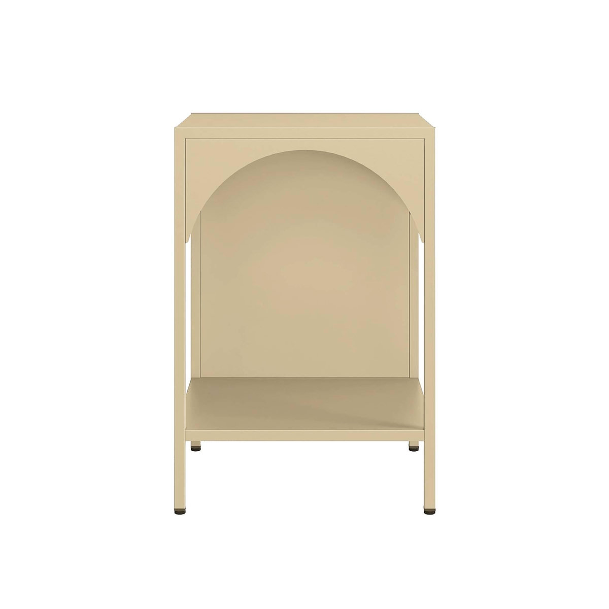 SWEEEK Lot de 2 tables de chevet. tables d'appoint en acier style industriel. beige. L 35 x l 35 x H 52cm