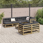 Voir la diapositive 3 : VIDAXL Salon de jardin 8 pcs avec coussins bois de pin impregne