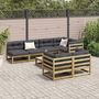 Voir la diapositive 3 : VIDAXL Salon de jardin 8 pcs avec coussins bois de pin impregne