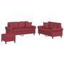 Voir la diapositive 2 : VIDAXL Ensemble de canapes 3 pcs et coussins rouge bordeaux similicuir