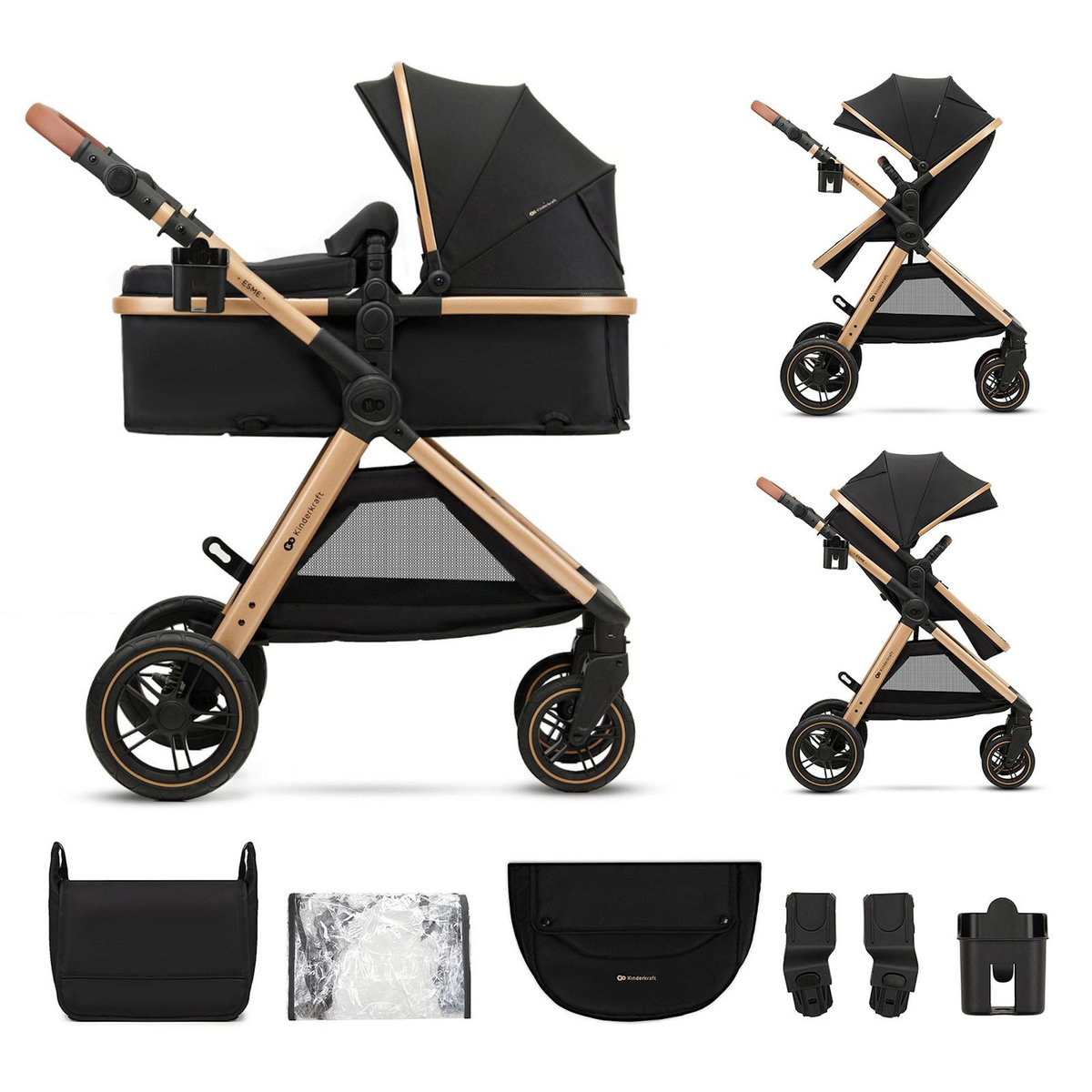 KINDERKRAFT Poussette multifonctionnelle 3 en 1 ESME PRO