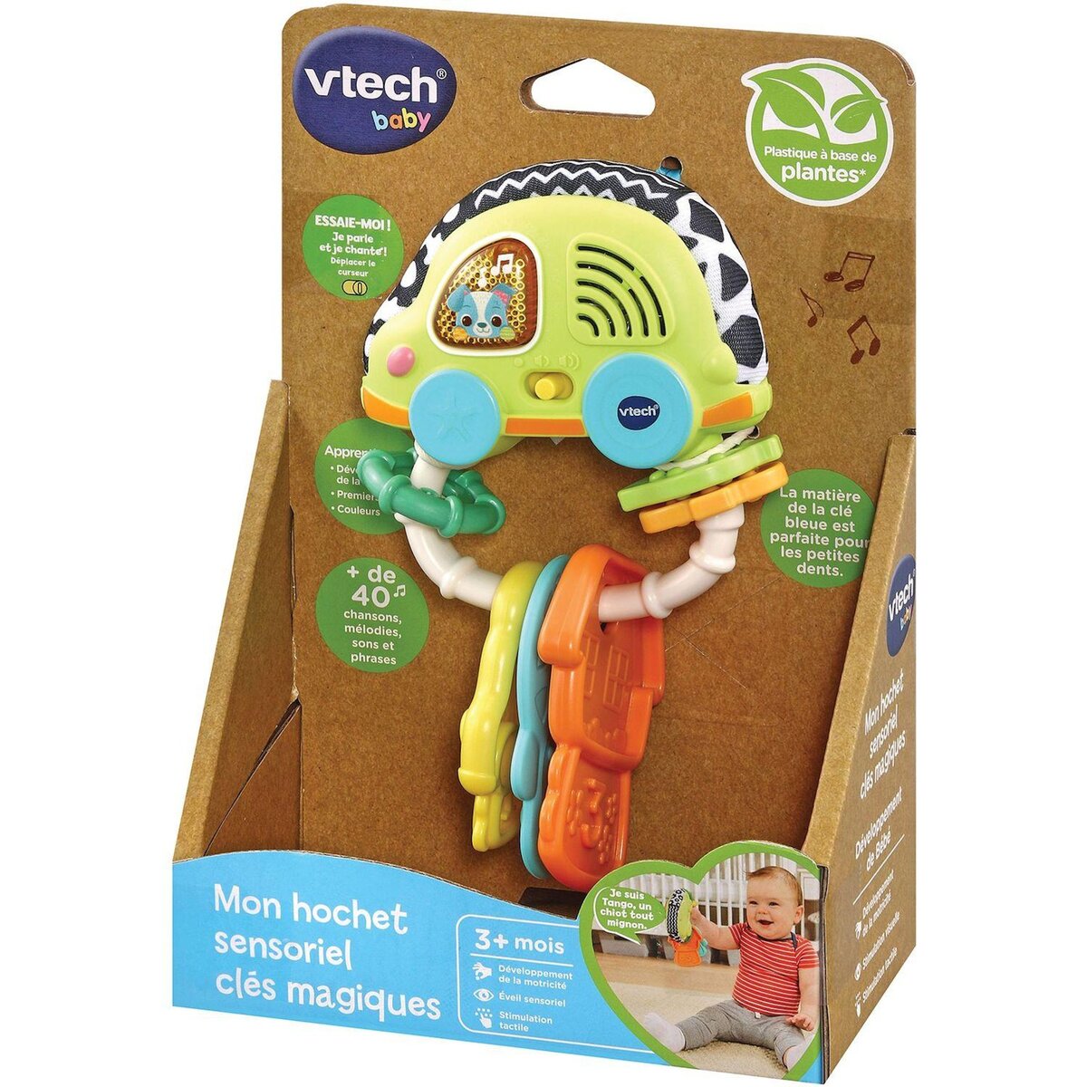 VTECH BABY Mon hochet sensoriel clés magiques (plastique à base de plantes)
