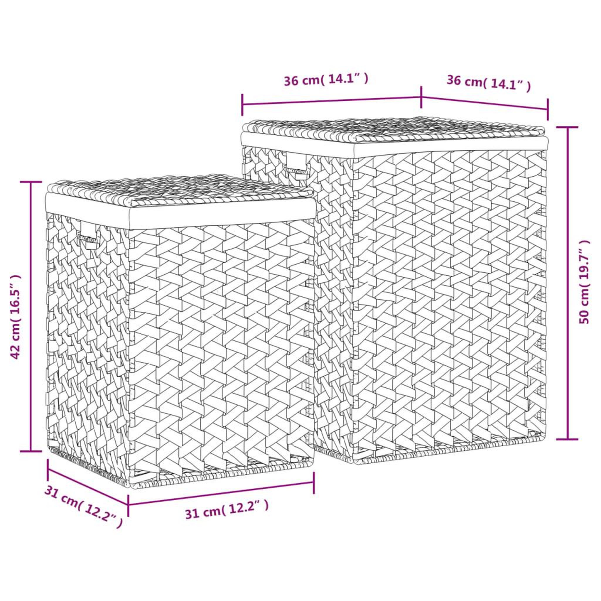 Voir la diapositive 6 : VIDAXL Paniers a linge 2 pcs hyacinthe d'eau