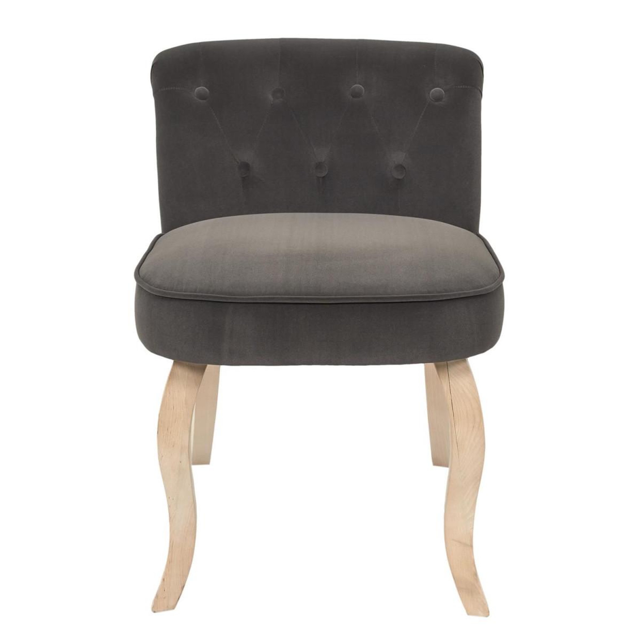 Voir la diapositive 2 : The Home Deco Factory Fauteuil en velours design  eleonor  68cm gris