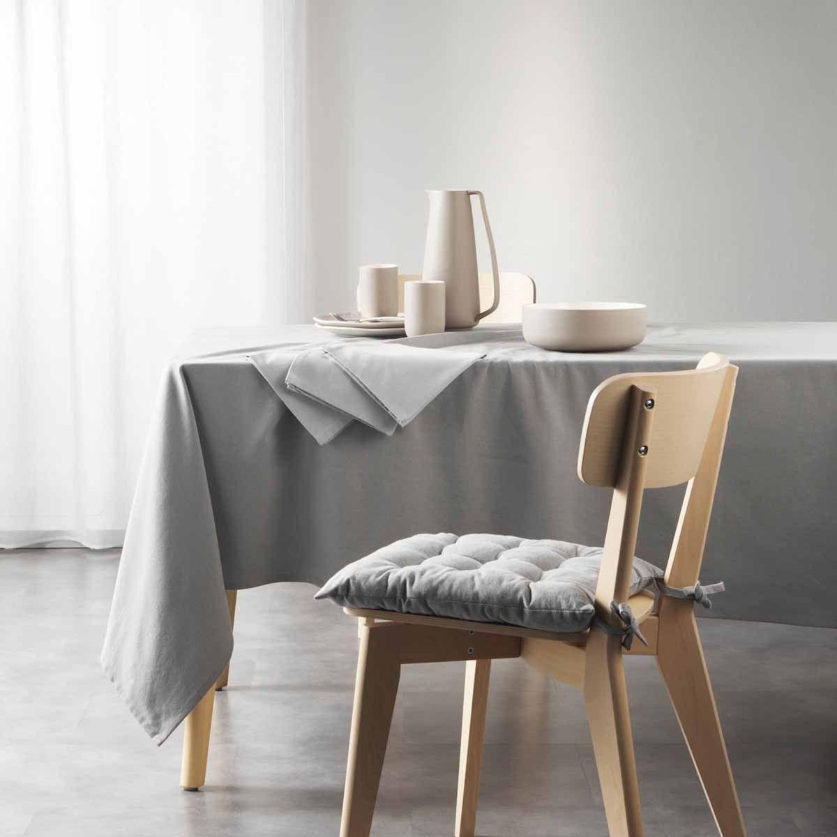 Paris Prix Nappe Rectangulaire  Mistral  140x240cm Gris Chiné