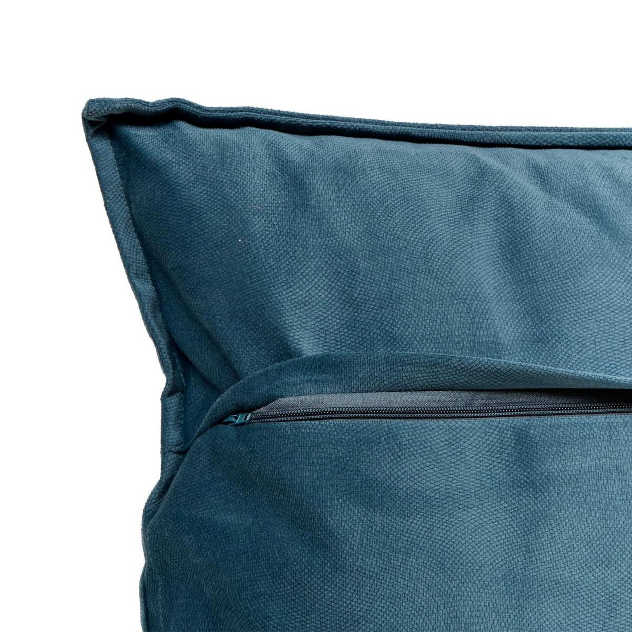 Voir la diapositive 3 : ATMOSPHERA Coussin déco uni  lilou  45x45cm bleu égéen