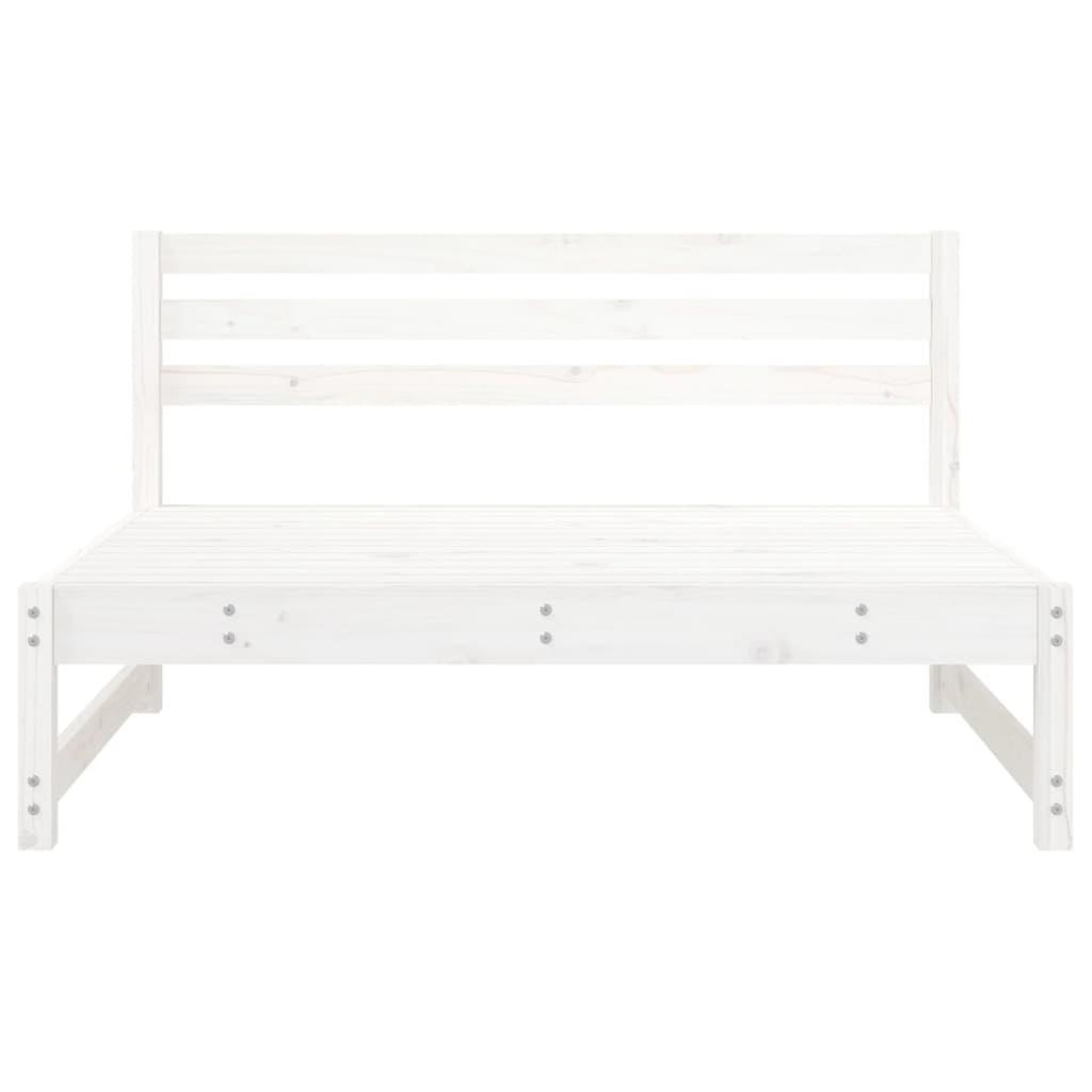 Voir la diapositive 3 : VIDAXL Canape central de jardin blanc 120x80 cm bois de pin massif