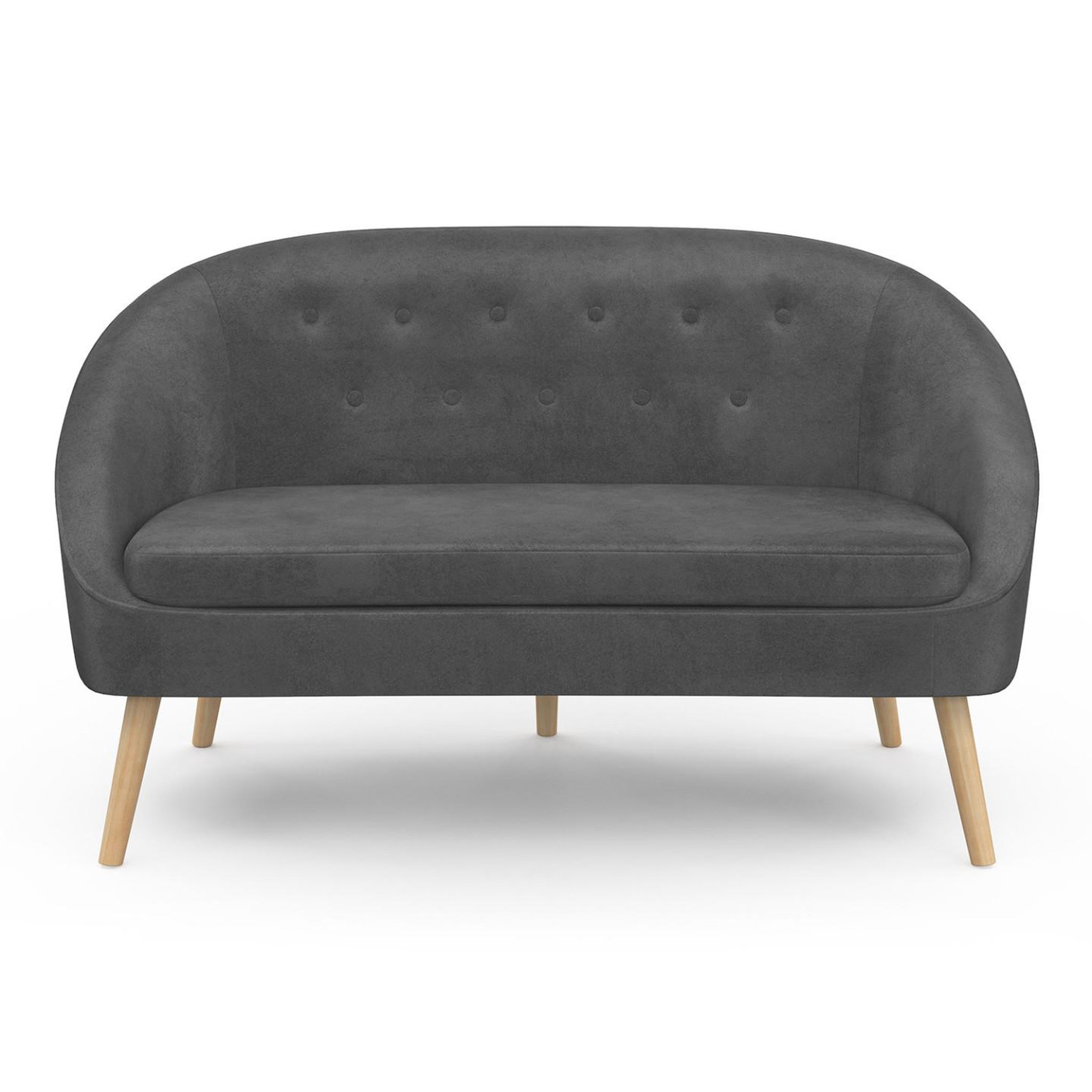 Voir la diapositive 3 : ID MARKET Canapé banquette sonia en velours gris