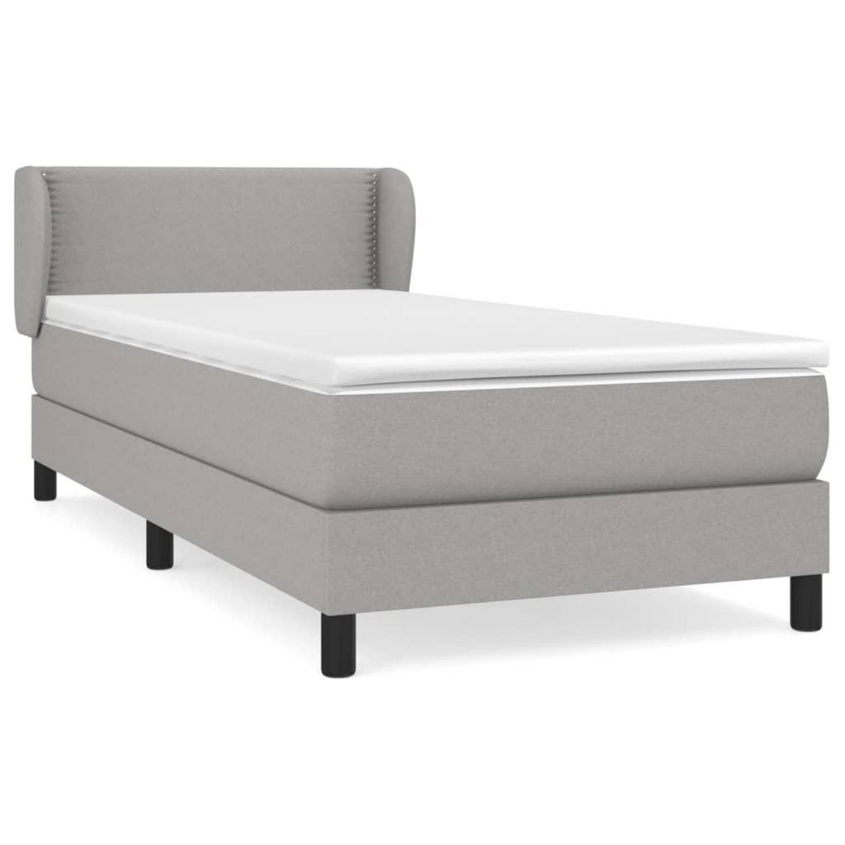 VIDAXL Sommier a lattes de lit avec matelas Gris clair 80x200 cm Tissu