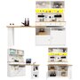 Voir la diapositive 1 : MERAX Buffet de cuisine 4 portes 3 tiroirs - 120 cm blanc led mdf