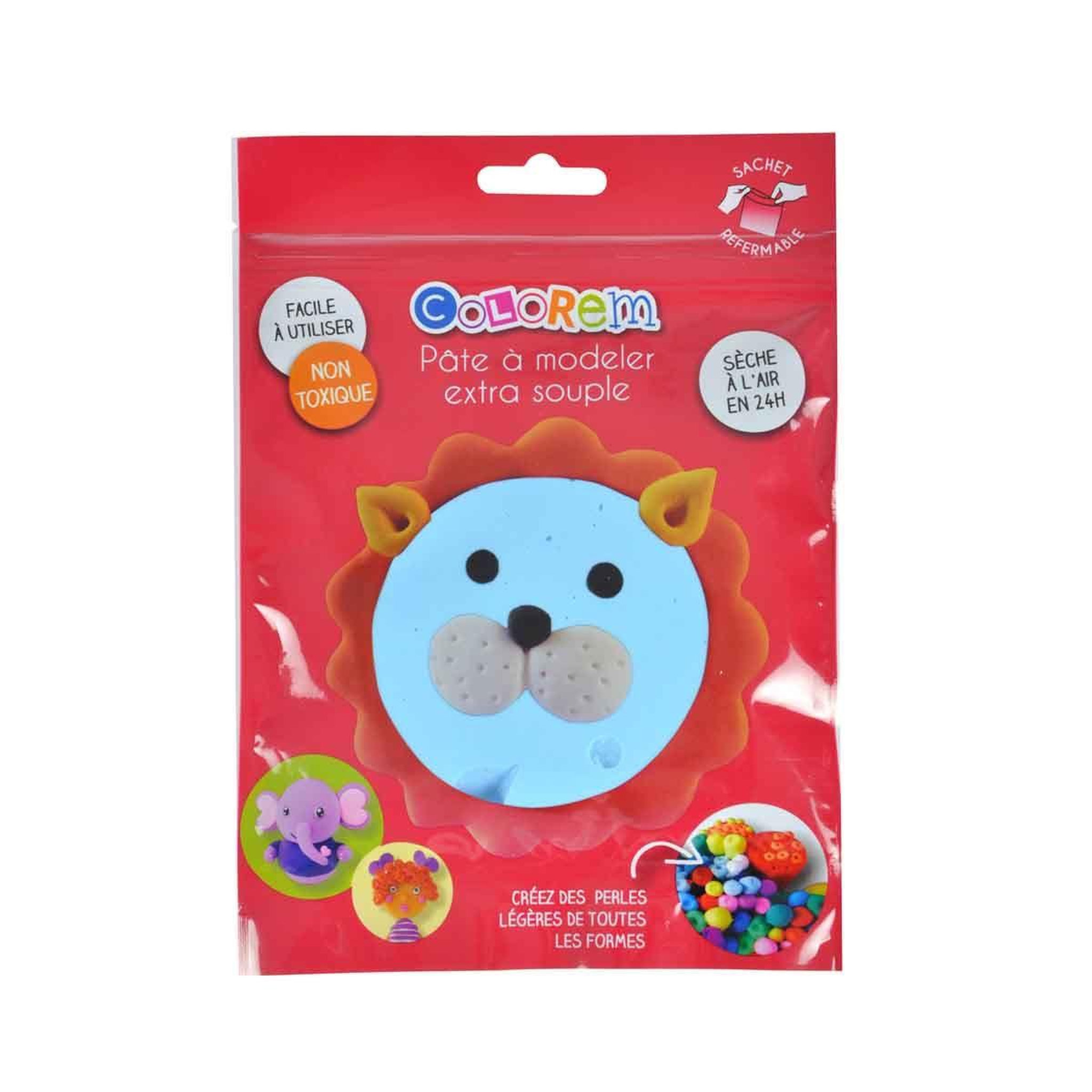 Voir la diapositive 2 : HOMEA Pâte à modeler légère  extra souple  50g turquoise