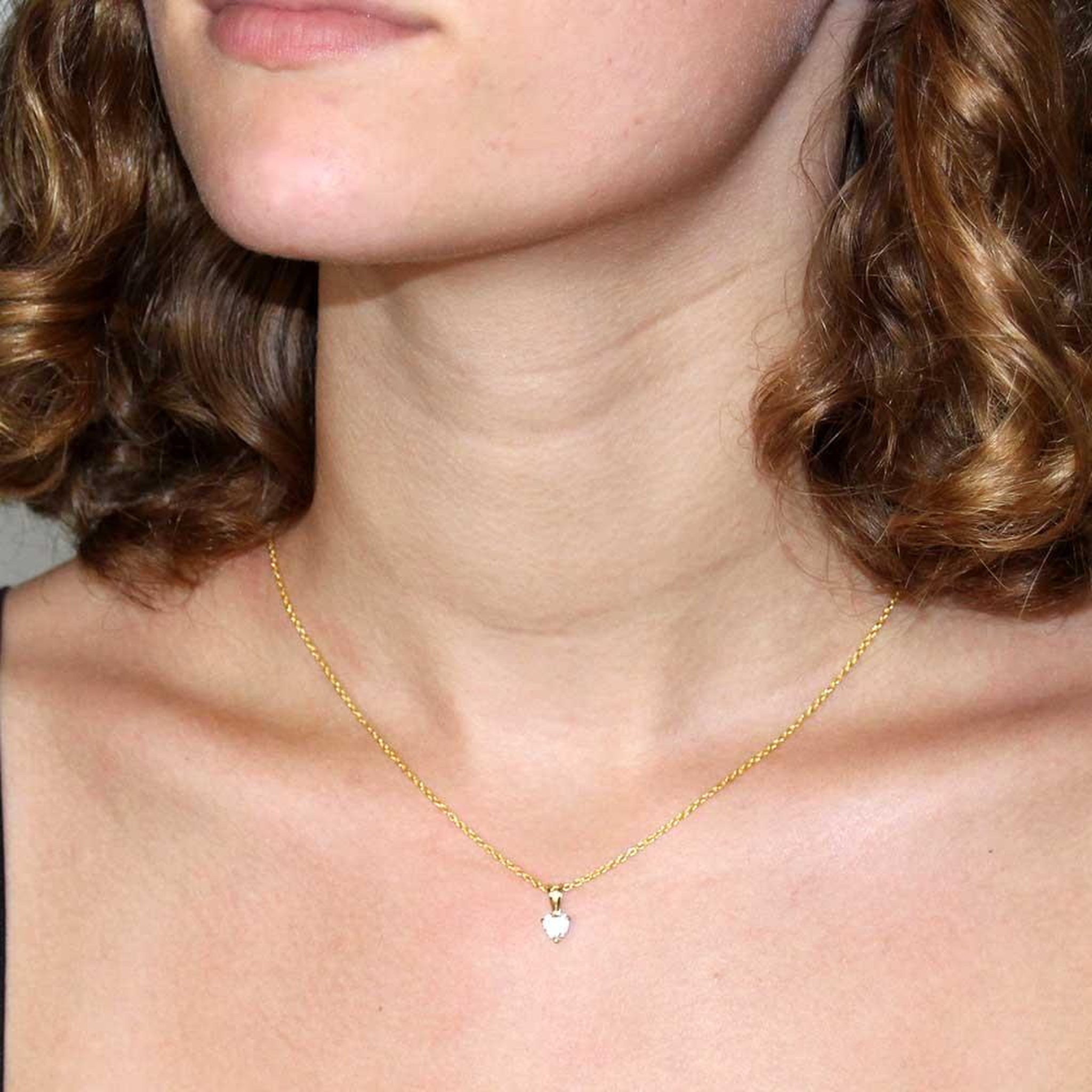 Voir la diapositive 2 : L'ATELIER D'AZUR Collier - Pendentif Or Jaune Zirconium Coeur - Femme