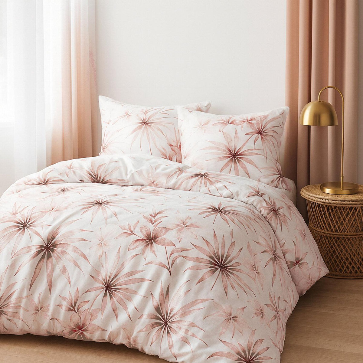 Home collection Parure housse de couette 100 % percale de coton 80 fils Rosavela