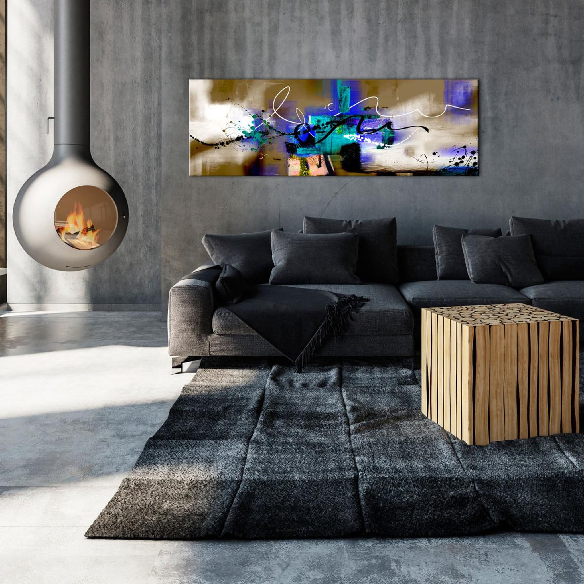 Voir la diapositive 2 : Paris Prix Tableau Imprimé  Crazy Serpentines Brown Narrow