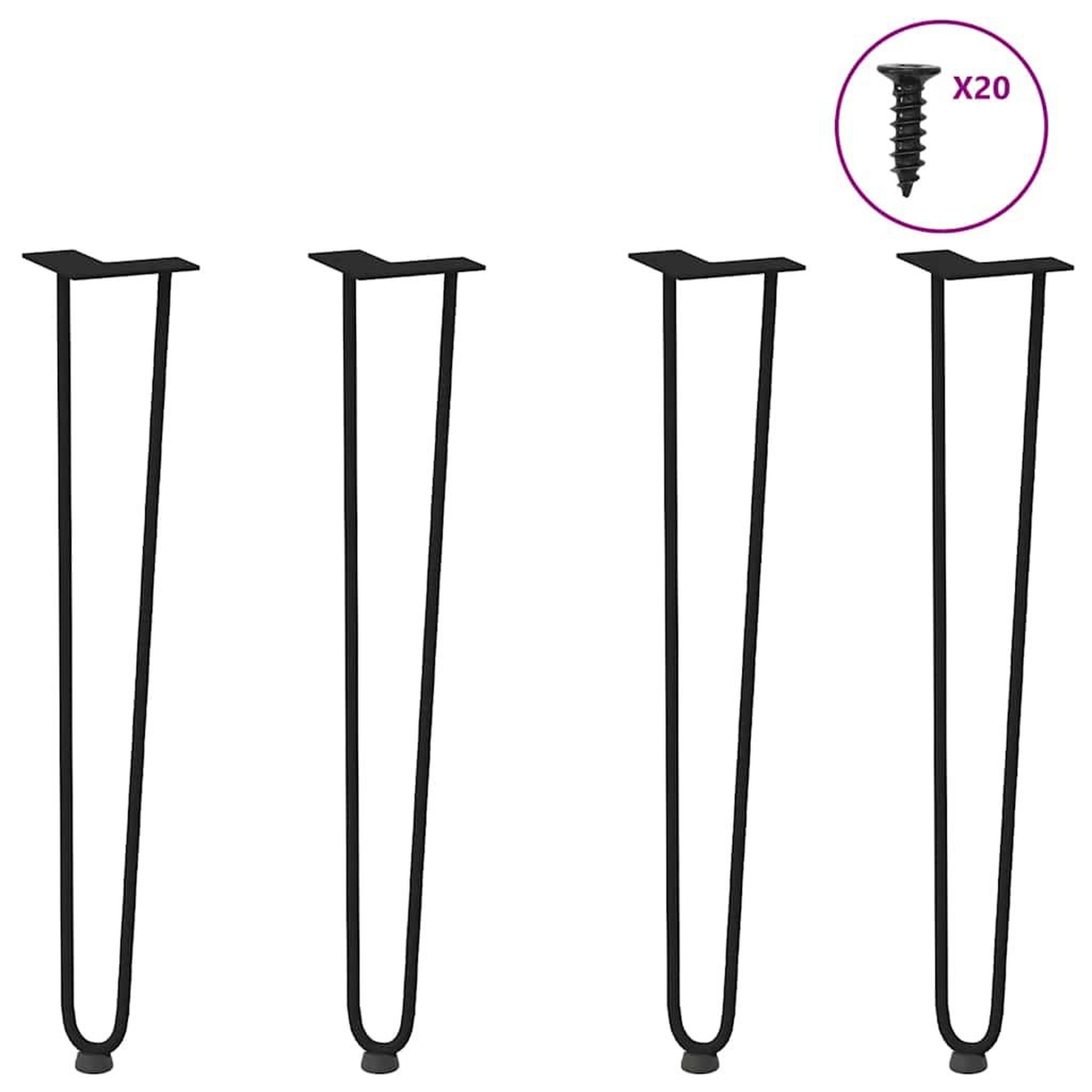 VIDAXL Pieds de table en forme d'epingle a cheveux 4 pcs noir 72 cm