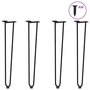 Voir la diapositive 1 : VIDAXL Pieds de table en forme d'epingle a cheveux 4 pcs noir 72 cm