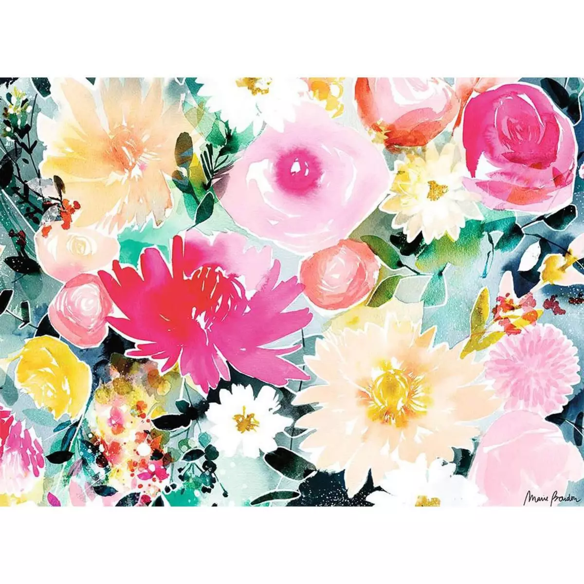 Nathan Puzzle 500 pièces : Dahlias et roses, Marie Boudon (Collection Carte blanche)