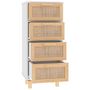 Voir la diapositive 5 : VIDAXL Buffet Blanc 40x30x90 cm Bois de pin massif et rotin naturel