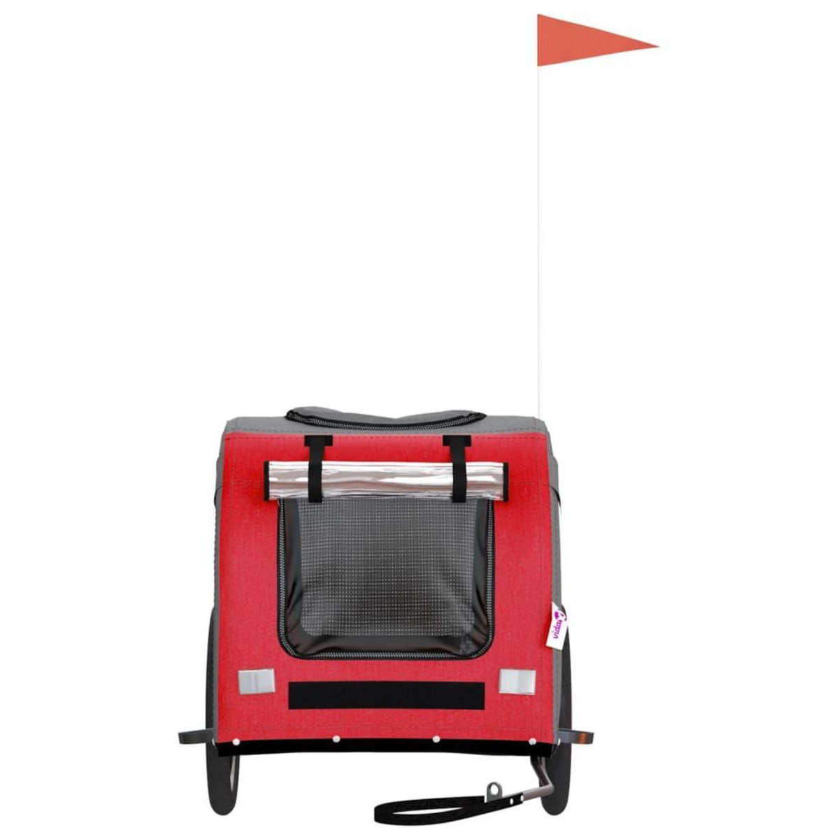 VIDAXL Remorque de velo pour animaux de compagnie rouge et gris