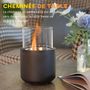 Voir la diapositive 6 : HOMCOM Cheminée portable à poser bioéthanol avec réservoir 0,4 L couverture 18 m² - design vase - dim. 12L x 12l x 19H cm