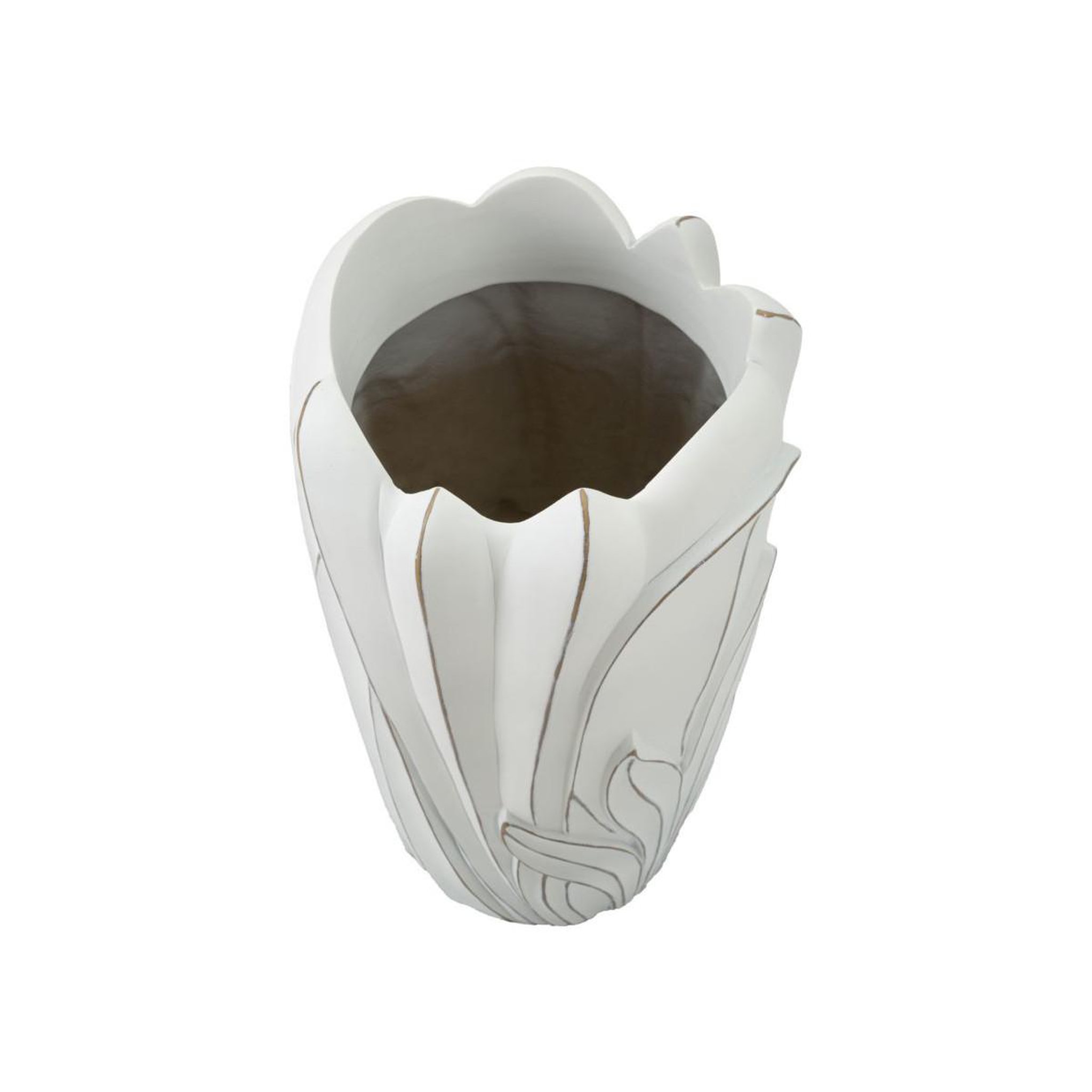 Voir la diapositive 2 : Paris Prix Vase déco en résine  gardy  48cm blanc