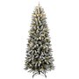 Voir la diapositive 2 : VIDAXL Sapin de Noël artificiel 150 LED et neige floquee 150 cm