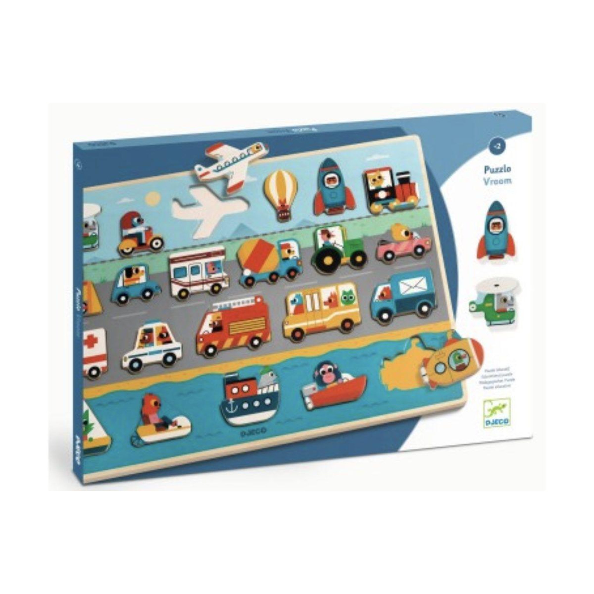 Djeco Puzzle vroom - encastrement -