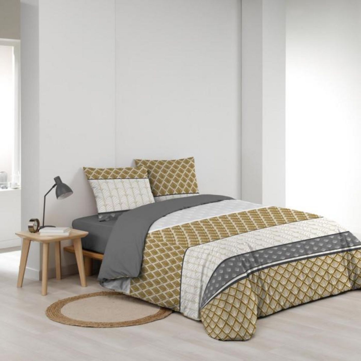 Paris Prix Parure de Lit 3 Pièces  Stria  240x220cm Ocre