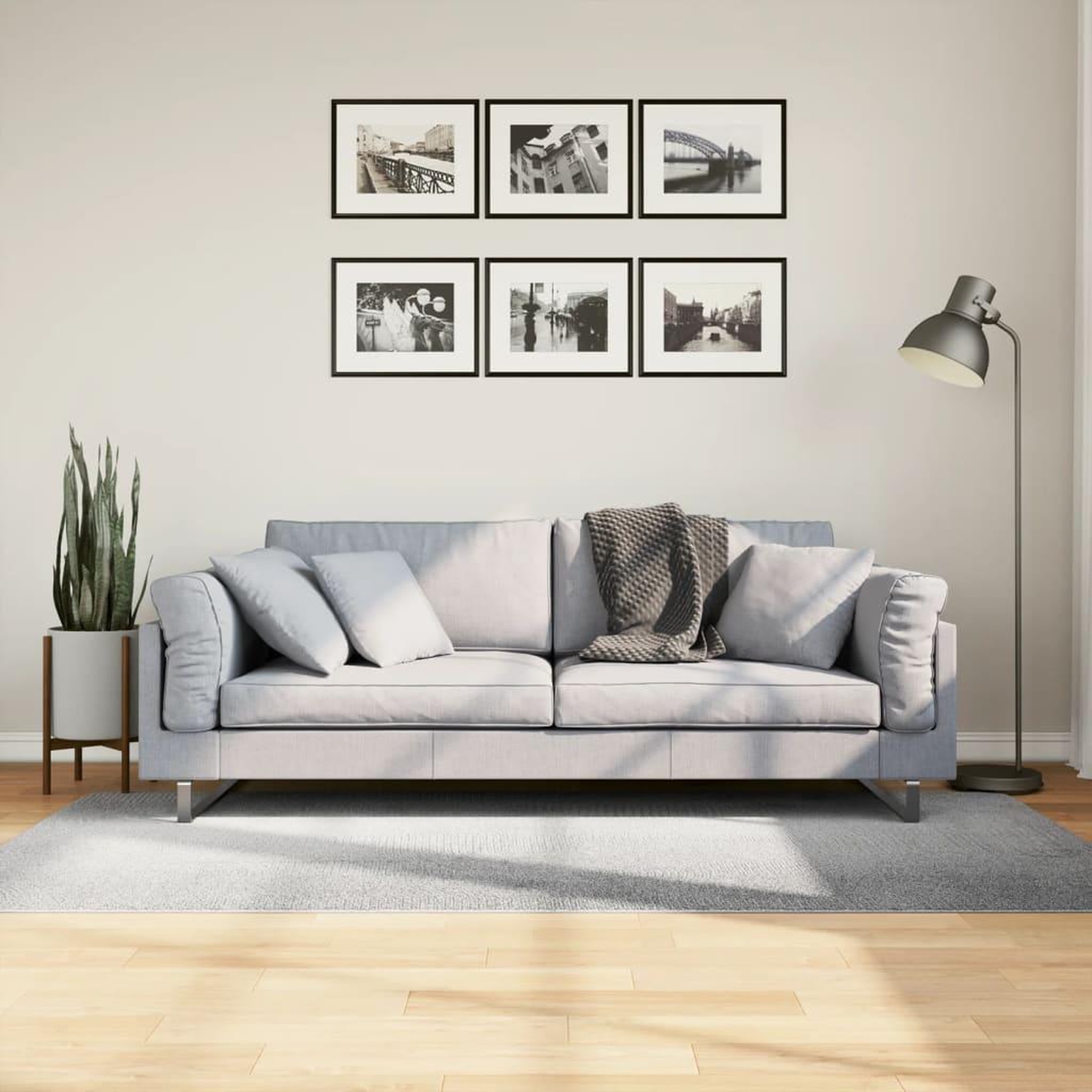 VIDAXL Tapis IZA poils courts style scandinave gris 100x200 cm